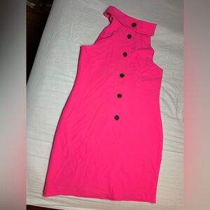 Sail to Sable Vibrant Pink Asymmetrical Dress